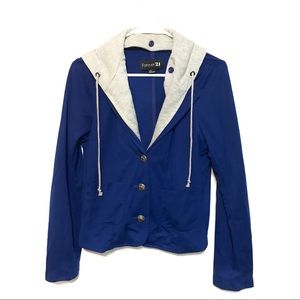 Royal Blue Blazer With Hoodie
